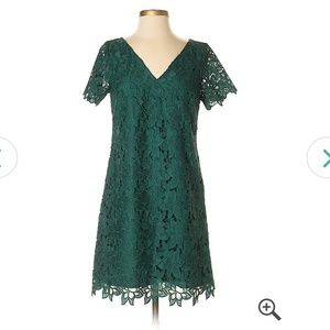 Ann Taylor Factory Forest Green Lace Dress 2P
